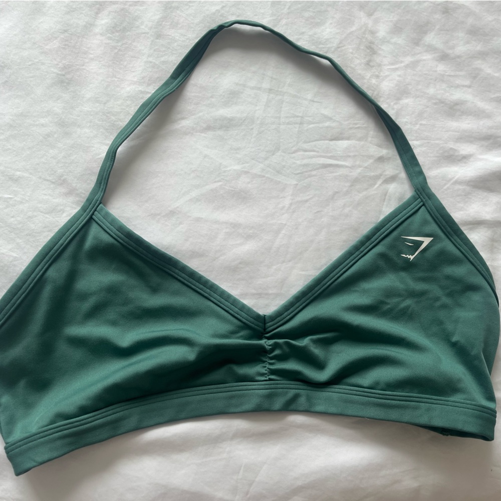 gymshark halter neck ruched sports bra
